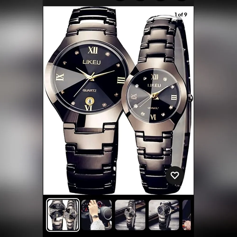 LIKEU BLACK STAINLESS STEEL WATCH